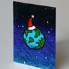 Weihnachtskarte mit Globus