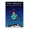 Weihnachtskarte: Weltkugel mit Mütze