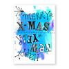 merry christmas - happy new year - Weihnachtskarten mit farbigen Buchstaben