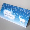 reduzierte Weihnachtskarten, blauer Druck