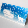 Frohe Weihnachten, blaue Weihnachtskarten mit Elch und Sternen