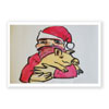 gemalte Weihnachtskarten mit Glücksschwein, moderne Kunst